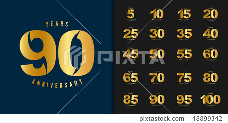 Set of anniversary logotype. Golden anniversary 48899342