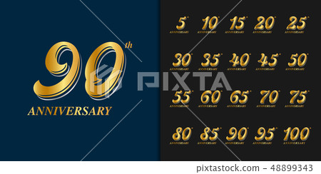 Set of anniversary logotype. Golden anniversary 48899343