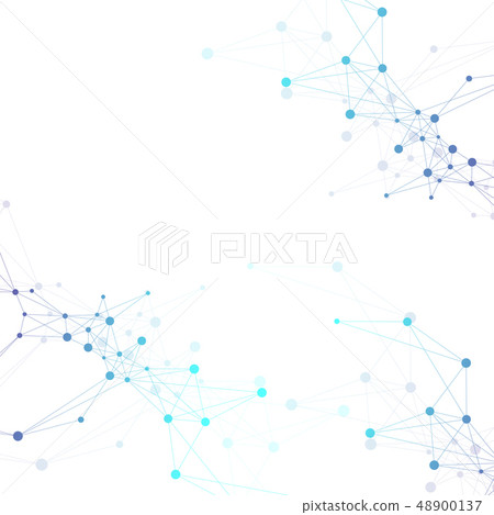 Geometric abstract background with connected line and dots. Network and connection background for Geometric abstract background with connected line and dots. Network and connection background for 48900137