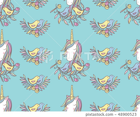 Unicorn Rainbow seamless pattern 48900523