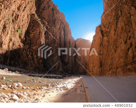 Todgha Gorge is canyon in Atlas Mountains, near Tinghir in Morocco 48901032