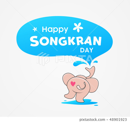 Happy Songkran day Thailand, elephant water splash Happy Songkran day Thailand, elephant water splash 48901923