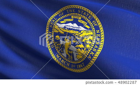 Nebraska state flag in The United States of 48902287