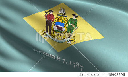 Delaware state flag in The United States of 48902296