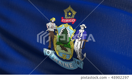 Maine state flag in The United States of America, 48902297