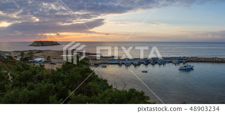 Panorama sunset at Agios Georgios Pegeias Fishing 48903234