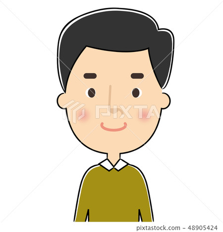 Male: Dad Bust-up Upper body line - Stock Illustration [48905424] - PIXTA