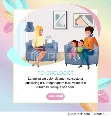 Psychologist Online Consultation Vector Web Banner 48905520