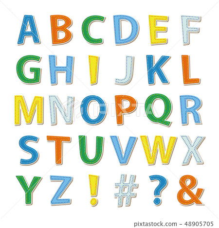 Alphabet Applique Patch style summer color image 48905705