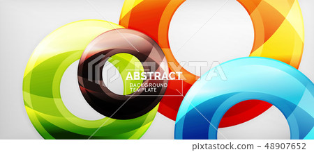 Glossy circles geometric background 48907652