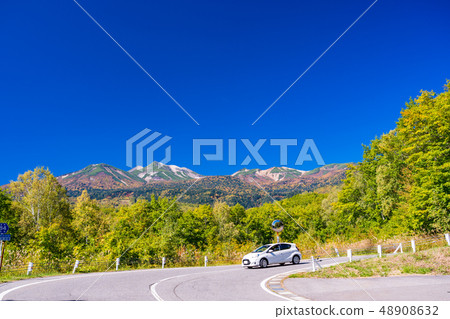 （長野縣）駕駛Norikura高原的汽車 48908632