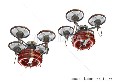 Rescue drone (with floats, formation flight, transparent material) 48910466