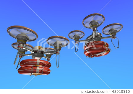 Rescue drone (with flying ring, formation flight) Rescue drone (with flying ring, formation flight) 48910510