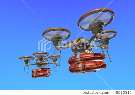 Rescue drone (with flying ring, formation flight) Rescue drone (with flying ring, formation flight) 48910515