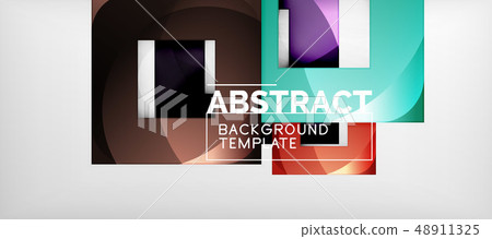 Background with color squares composition, modern geometric abstraction design for poster, cover 48911325