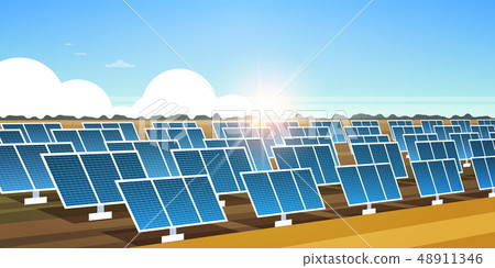 solar energy panel fields renewable station...-插圖素材 [48911346] - PIXTA圖庫