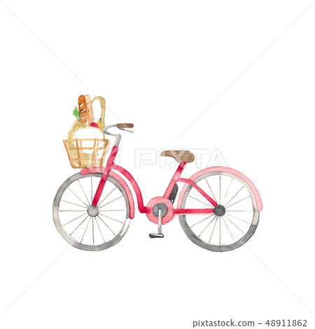 Red bicycle, shopping Red bicycle, shopping 48911862