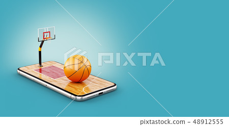 Unusual 3d illustration of a basketball Unusual 3d illustration of a basketball 48912555