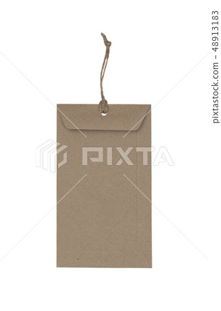 brown tag paper isolated on white background. brown tag paper isolated on white background. 48913183