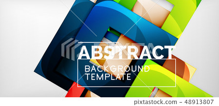 Square background, abstract squares on grey, business or techno template 48913807