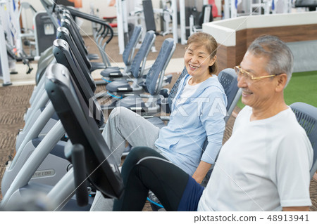 Senior couple Sports club image 48913941