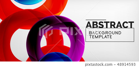 Flying circles geometric abstract background 48914593