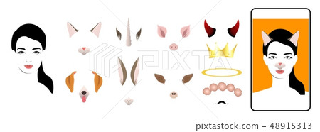 WebVector video chat, selfie mobile apps faces WebVector video chat, selfie mobile apps faces 48915313