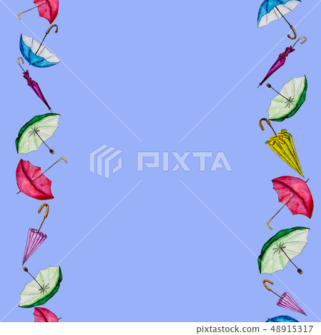 Card with colorful umbrellas and space for text. Card with colorful umbrellas and space for text. 48915317