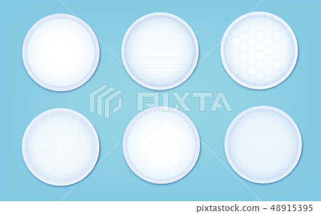 A set of cotton pads with a different texture, hypoallergenic sanitary pads. A set of cotton pads with a different texture, hypoallergenic sanitary pads. 48915395