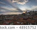 Sunset in Porto under red roofs, Portugal. 48915752
