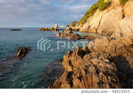 Sea nature landscape with rocks and cliff Sea nature landscape with rocks and cliff 48915953