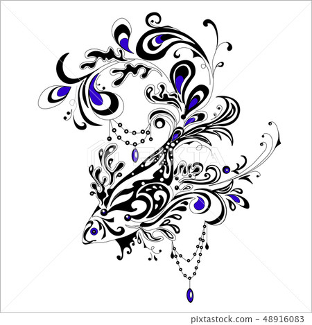 Abstract tatoo fish, vector illustartion Abstract tatoo fish, vector illustartion 48916083