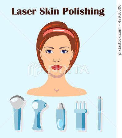 A vector set isolated of lasers for skin polishing 48916306