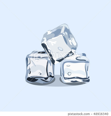 Ice cubes, vector EPS 10 isolated on the lishe Ice cubes, vector EPS 10 isolated on the lishe 48916340