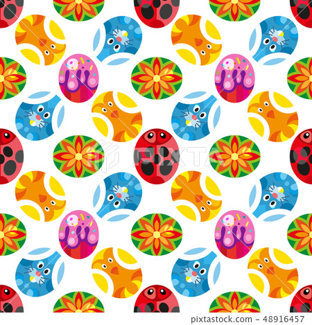 Pattern of Colored Easter Eggs 48916457
