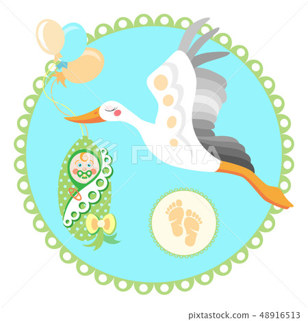 Stork with baby 48916513