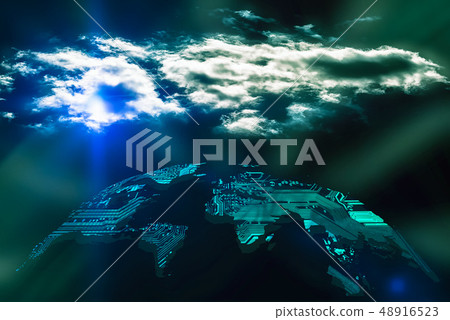 Global cloud computing concept. Global cloud computing concept. 48916523