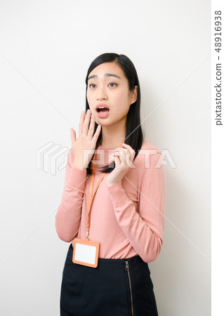 Plain background female model Plain background female model 48916938