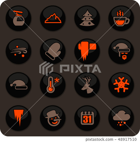 Winter icons set 48917510
