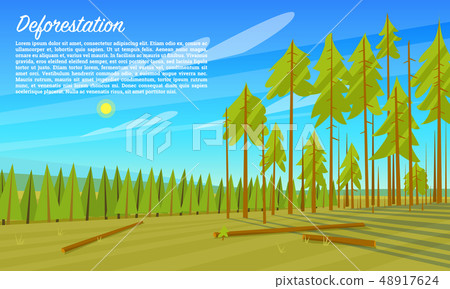 Deforestation concept. Cutting down trees. Environmental pollution and Ecological problems Deforestation concept. Cutting down trees. Environmental pollution and Ecological problems 48917624