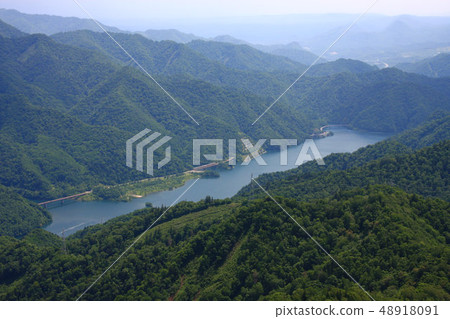 Sapporo lake in early summer seen from Jozankei Tenshodake 48918091