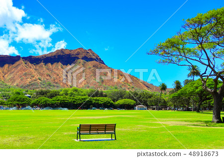 從卡皮歐拉尼公園（夏威夷）看到的鑽石頭 48918673