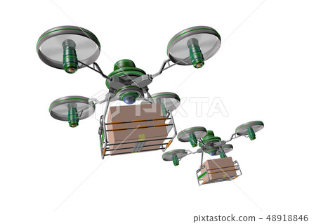 Drone delivery image (formation flight / transparent material version) Drone delivery image (formation flight / transparent material version) 48918846