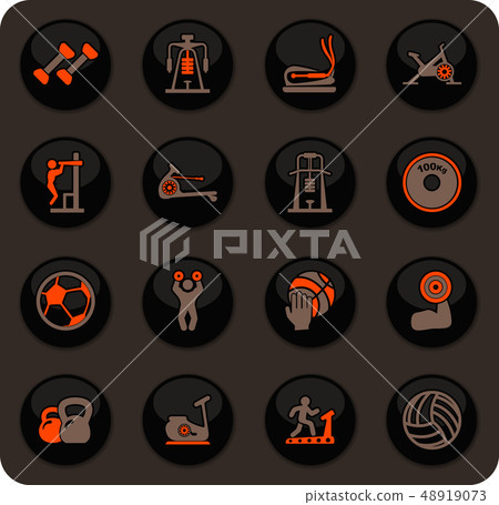 Sport equipments icons set 48919073