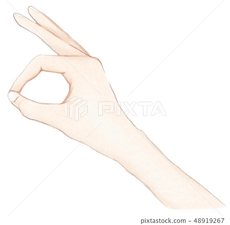 Hand OK Sign Gesture Make a ring with your thumb and forefinger 48919267