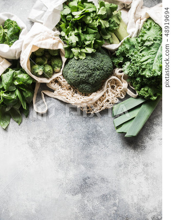 Healthy green vegan ingredients for cooking.  48919694