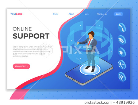 Isometric Online Customer Support 48919926