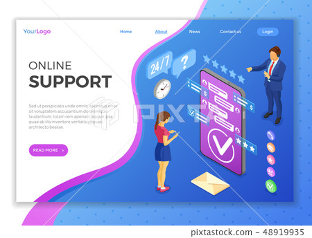 Isometric Online Customer Support Isometric Online Customer Support 48919935