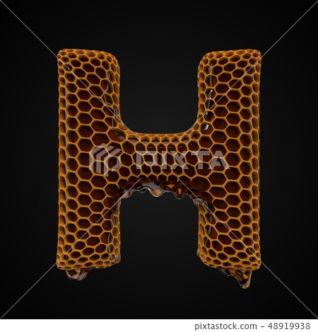 H letter shaped honeycomb with flowing honey.... - Stock Illustration ...