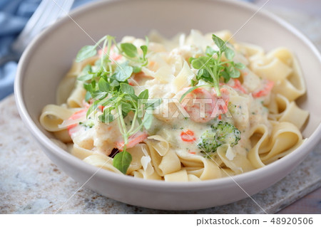Spring Vegetable Fettuccine Alfredo Spring Vegetable Fettuccine Alfredo 48920506